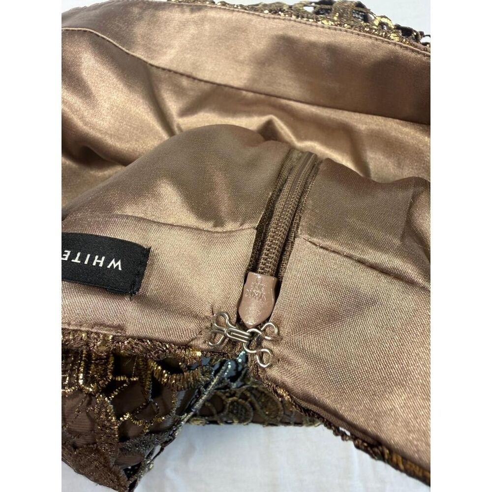 White-house-black-market Women's Brown and Gold Skirt - Picture 5 of 6